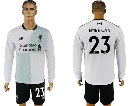 Liverpool #23 Emre Can Away Long Sleeves Soccer Club Jersey
